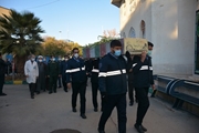 مراسم وداع با شهید گمنان هشت سال دفاع مقدس در بیمارستان قلب الزهرا (س)